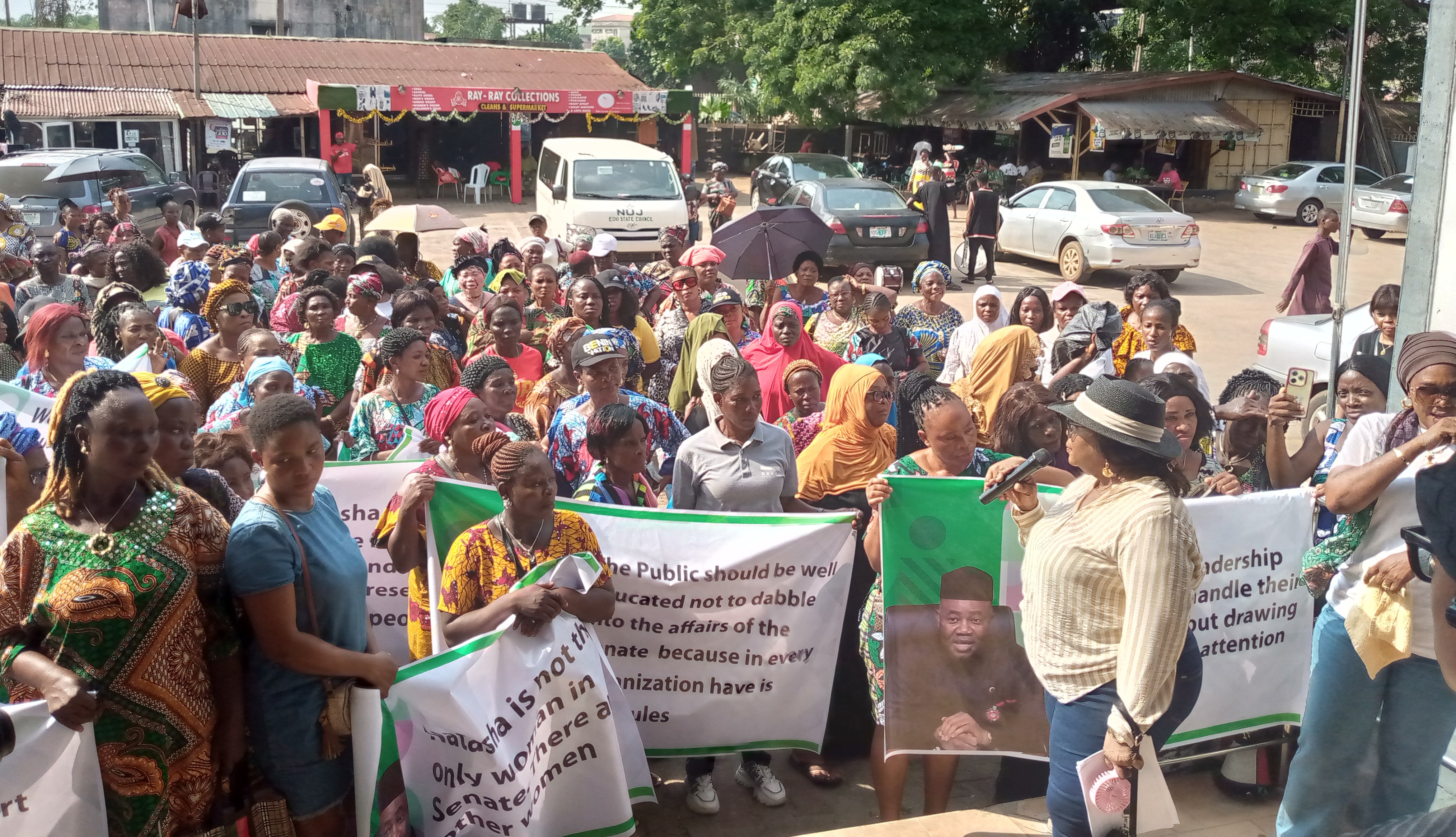 Edo women group protest alleged   sexual harassment allegation against Sen. Akpabio